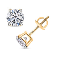 IGI Certified Luxuriant Lab Grown Diamond E-F VS 2.00 ctw Stud Earrings in 14K Yellow Gold