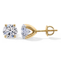 IGI Certified Luxuriant Lab Grown Diamond E-F VS 3.00 ctw Stud Earrings in 14K Yellow Gold