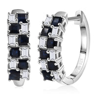 D'Joy Multi Sapphire, Moissanite Hoop Earrings in 18K Vermeil YG Over Sterling Silver 2.00 ctw