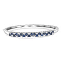 D'Joy Multi Sapphire, Moissanite Bangle Bracelet in 18K Vermeil YG Over Sterling Silver (7.25 In) 4.50 ctw - Sticky add to cart bar