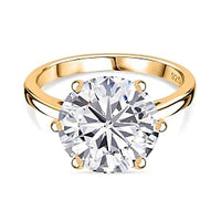 Moissanite 5.21 ctw Ring in Sterling Silver (Size 5.5)