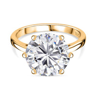 Moissanite 4.67 ctw Solitaire Ring in Sterling Silver (Size 11.5)