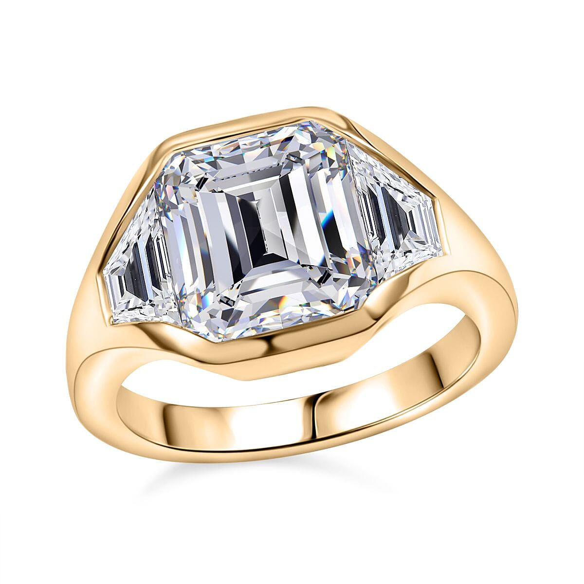 Luxuriant Lab Grown 4.90 ctw Diamond E-F VS Solitaire Ring in 14K Yellow Gold (Size 4.75)