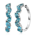D'Joy Betroka Blue Apatite 6.85 ctw Hoop Earrings in Rhodium Over Sterling Silver - Sticky add to cart bar