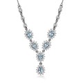 D'Joy Premium Mangoro Aquamarine and White Zircon 3.80 ctw Celestial Cascade Necklace in Rhodium Over Sterling Silver 18-20 Inches - Sticky add to cart bar