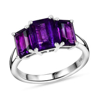 African Amethyst 3.60 ctw Ring in Platinum Bond (Size 10.0)