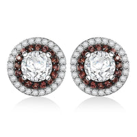 D'Joy 100 Facets Moissanite (Rnd 6mm), Yellow Sapphire Stud Earrings in Rhodium Over Sterling Silver 2.55 ctw