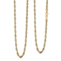 Laser Rope 4mm Chain Necklace in 10K Yellow Gold 7 Grams 24 Inches