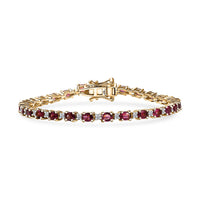 Ceylon Blue Sapphire and Luxuriant Lab Grown Diamond 7.00 ctw Bracelet in Rhodium Over Sterling Silver (6.50 In)