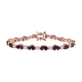 Premium Anthill Garnet and White Zircon 8.90 ctw Bracelet in 18K Vermeil RG Over Sterling Silver (7.25 In) - Sticky add to cart bar