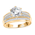 Moissanite (Rnd 8mm) Ring in 18K Vermeil YG Over Sterling Silver (Size 10.0) 3.60 ctw - Sticky add to cart bar