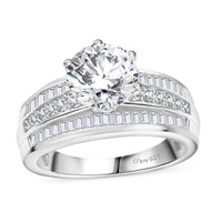Moissanite (Rnd 8mm) Ring in 18K Vermeil YG Over Sterling Silver (Size 10.0) 3.60 ctw