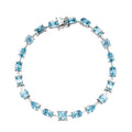 Premium Cambodian Blue Zircon Bracelet in Rhodium Over Sterling Silver (7.25 In) 15.50 ctw - Sticky add to cart bar