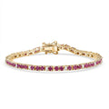 EverTrue Niassa Ruby (FF) and Moissanite 6.80 ctw Bracelet in 18K YG Plated (7.25 In) - Sticky add to cart bar