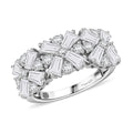 Moissanite Ring in Rhodium Over Sterling Silver (Size 10.0) 2.70 ctw - Sticky add to cart bar