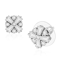 Moissanite Stud Earrings in Rhodium Over Sterling Silver 1.85 ctw