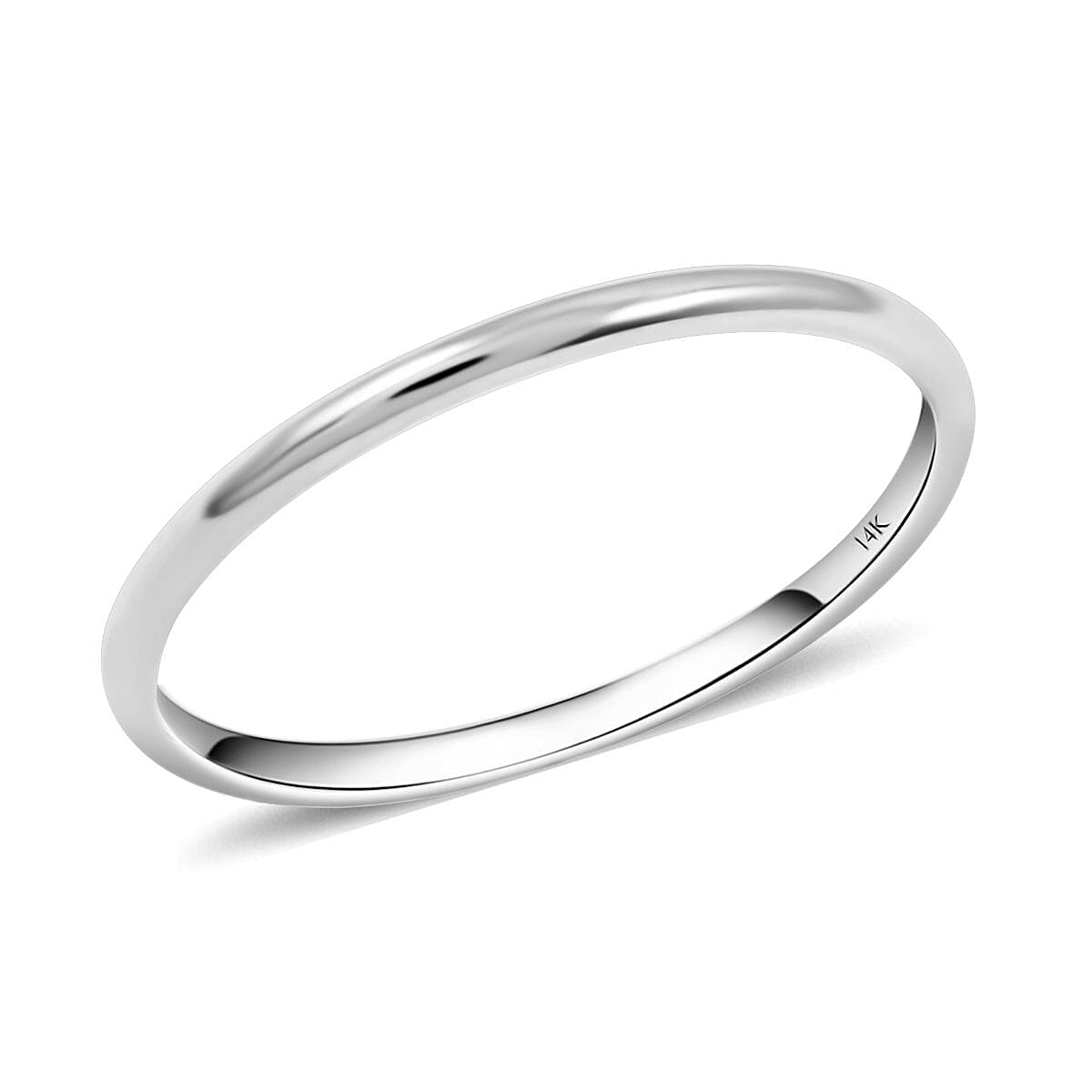 1mm Polished Band Ring in 14K White Gold 0.91 Grams