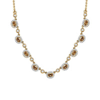 D'Joy Premium Golden Turkizite and White Zircon 3.40 ctw Necklace in 18K Vermeil Yellow Gold Over Sterling Silver 18-20 Inches