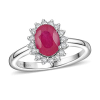 Rhapsody 950 Platinum AAAA Royal Ruby, Diamond (E-F, VS) (0.24 cts) Ring (Size 10.0) (5.86 g) 1.75 ctw