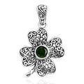 Bali Legacy Chrome Diopside 0.85 ctw Leaf Clover Pendant without Chain in Sterling Silver - Sticky add to cart bar