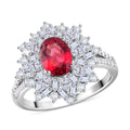 D'Joy Ouro Fino Rubellite, Moissanite Ring in Rhodium Over Sterling Silver (Size 10.0) 2.70 ctw - Sticky add to cart bar