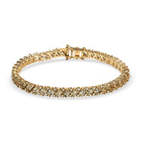 Yellow Apatite and White Zircon 9.60 ctw Bracelet in 18K Vermeil Yellow Gold Over Sterling Silver (6.50 In)