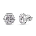Moissanite 2.65 ctw Art Deco Stud Earrings in Rhodium Over Sterling Silver - Sticky add to cart bar
