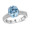 Luxoro Premium Mangoro Aquamarine and Diamond G-H I2 3.50 ctw Ring in 10K White Gold (Size 10.0) - Sticky add to cart bar