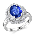 Premium Kashmir Blue Kyanite and Moissanite 4.10 ctw Ring in Rhodium Over Sterling Silver (Size 10.0) - Sticky add to cart bar