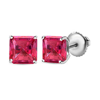 Rubellite  Solitaire Stud Push Post Earring in 18K RG VermeilSterling Silver 2.20 ctw