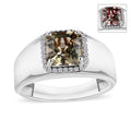Premium Turkizite and Diamond 3.00 ctw Mens Ring in Rhodium Over Sterling Silver (Size  10) 3 - Sticky add to cart bar