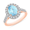 Mangoro Aquamarine and Diamond 2.75 ctw Ring in 18K Vermeil Rose Gold Over Sterling Silver (Size  10.0) - Sticky add to cart bar