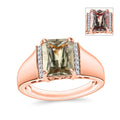 Premium Turkizite and Diamond Ring in 18K Vermeil Rose Gold Over Sterling Silver (Size 10.0) 4.10 ctw - Sticky add to cart bar