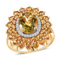 Yellow Apatite and Multi Gemstone 7.40 ctw Ring in 18K Vermeil Yellow Gold Over Sterling Silver (Size 7.0) - Sticky add to cart bar