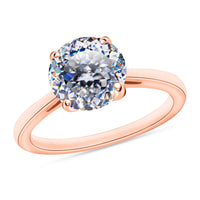 Moissanite Solitaire Ring in 18K Vermeil Rose Gold Over Sterling Silver (Size 10) 1.85 ctw
