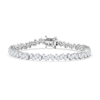 White Zircon 7.30 ctw Bracelet in 18K Vermeil Yellow Gold Over Sterling Silver (6.50 In)