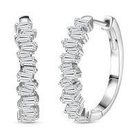 White Zircon 2.30 ctw Hoop Earrings in 18K Vermeil Yellow Gold Over Sterling Silver