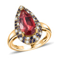 Lab Created Padparadscha Sapphire, Lab Created Multi Sapphire Ring in 18K Vermeil YG Over Sterling Silver (Size 10.0) 5.25 ctw - Sticky add to cart bar