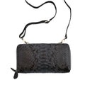 The Grand Pelle Black 100% Genuine Python Leather Crossbody Wallet - Sticky add to cart bar