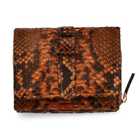 The Grand Pelle Black 100% Genuine Python Leather Womens Wallet