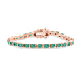 AAA Kagem Zambian Emerald Tennis Bracelet in 18K Vermeil Rose Gold Over Sterling Silver (8.00 In) 5.40 ctw - Sticky add to cart bar