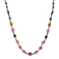 Karis Lab Created Multi Sapphire 29.20 ctw Rainbow Hues Necklace in 18K YG Plated 18 Inches - Sticky add to cart bar