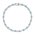 Premium Santa Maria Aquamarine 3.60 ctw Bracelet in Rhodium Over Sterling Silver (6.50 In) - Sticky add to cart bar