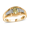 Yellow Apatite and White Zircon 1.00 ctw Ring in 18K Vermeil Yellow Gold Over Sterling Silver (Size 10.0) - Sticky add to cart bar