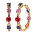 Karis Lab Created Multi Sapphire 11.60 ctw Rainbow Hues Earrings in 18K Yellow Gold Plated - Sticky add to cart bar