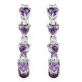 Karis African Amethyst and Rainbow Moonstone 4.65 ctw Hoop Earrings in Platinum Bond - Sticky add to cart bar