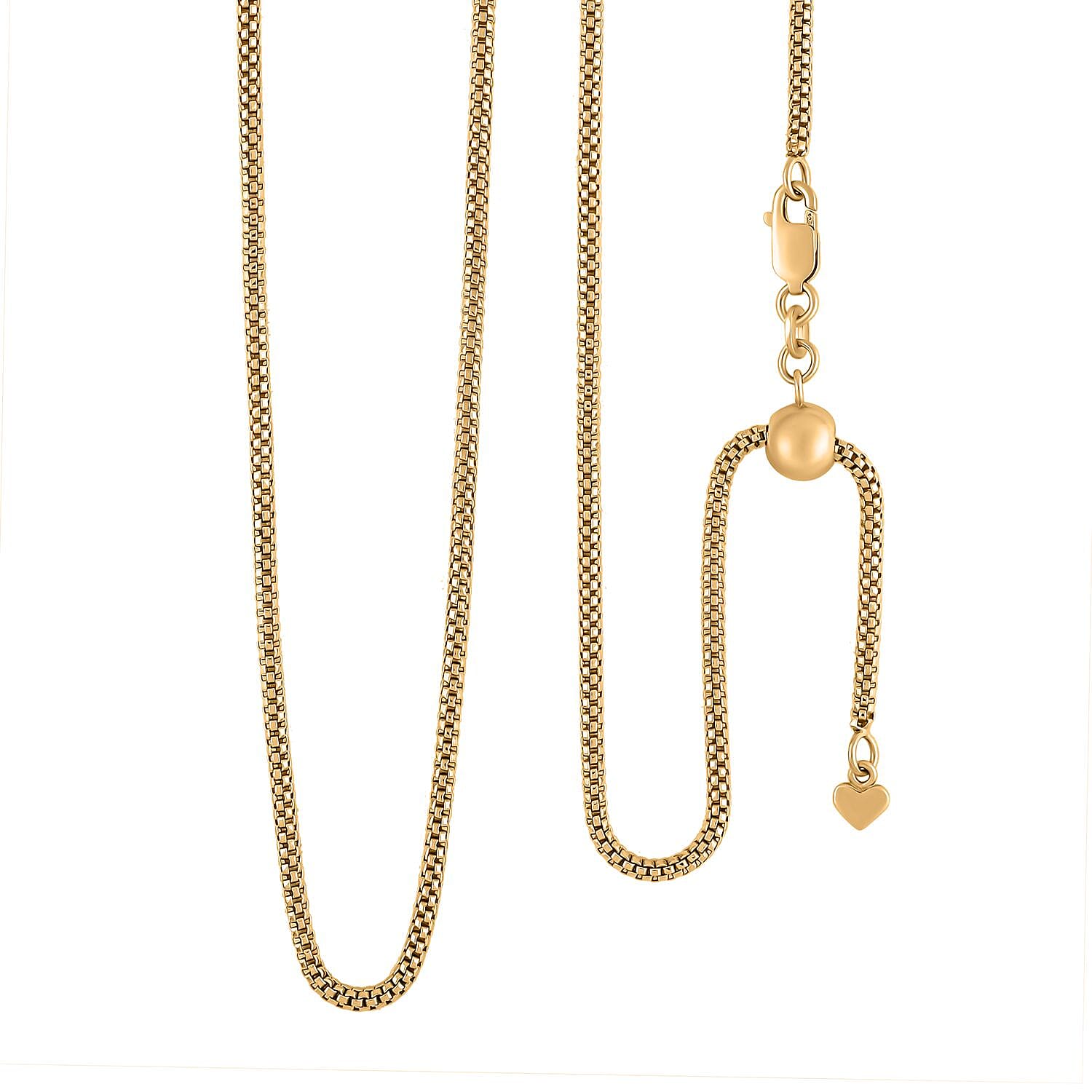 14K Yellow Gold Over Sterling Silver Diamond Cut Coryana Necklace 18-24 Inches 10.2 Grams