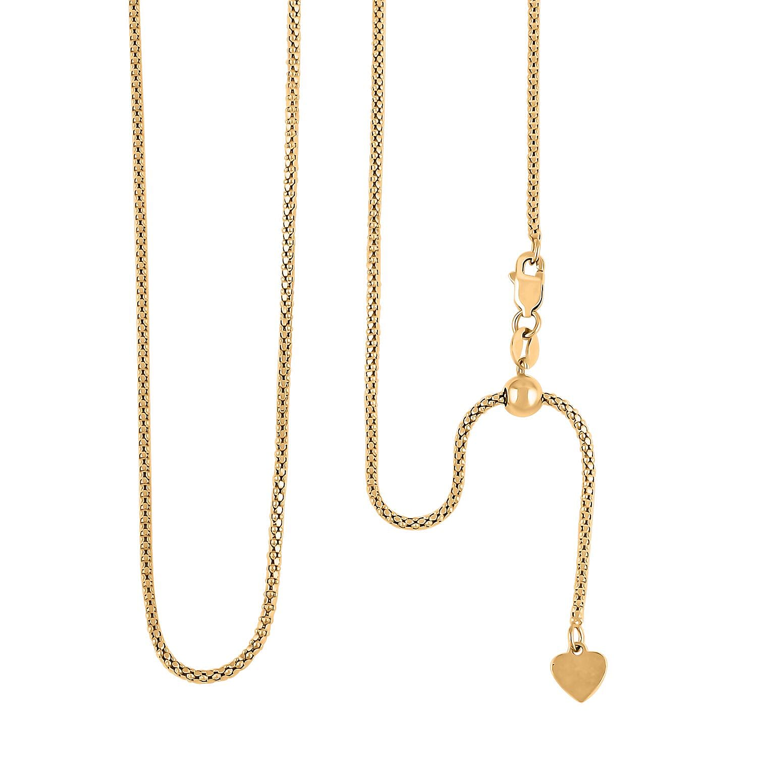 14K Yellow Gold Over Sterling Silver Necklace 18-24 Inches 4.20 Grams