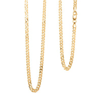 14K Yellow Gold Over Sterling Silver Flat Curb Necklace 20 Inches 12.2 Grams