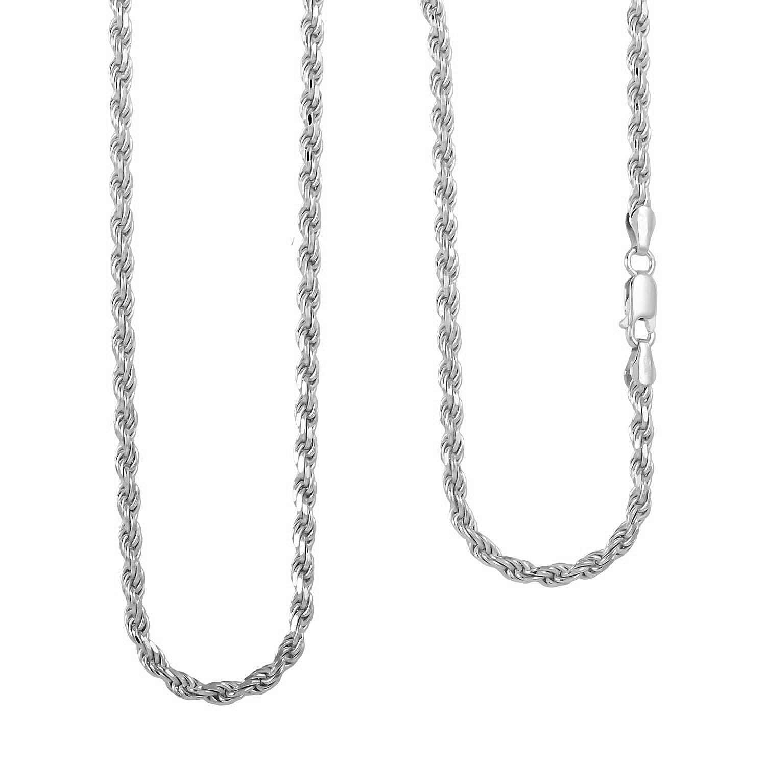 Sterling Silver Rope Chain Necklace 24 Inches 22.8 Grams